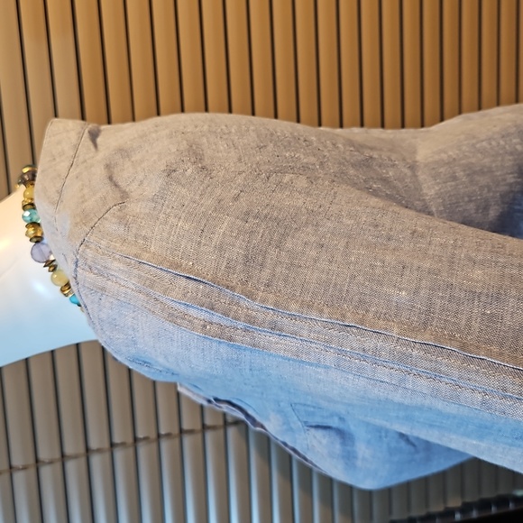 NWOT Size 10, 100% linen summer blouse / tunic, great with jeans, beach cover-up - Picture 7 of 16